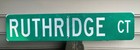 Ruthridge Ct  Road Sign Metal 42  X 9  Reflective Green   White One Sided