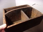 Amazing Antique Rustic Primitive Carpenters Wooden Tool Caddy Tote Box