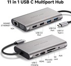 11 In 1 Multiport Usb-c Type C Hub To Usb 3 0 4k Hdmi Rj45 Sd Tf Ports Adapter