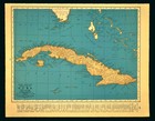 Vintage Map Of Cuba Wall Art Bahama Islands Caribbean Original 1930s Havana
