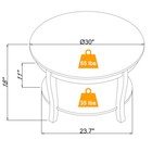 Traditional Coffee Table W storage 2 Tier Wood Circle Accent Table Living Room