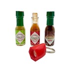Hot Sauce Keychain With Red 2 8 X 0 83 X 2 83 Inches  Green  Red  Brown