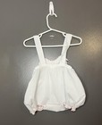 Vintage Mayfair Baby Girl Bubble Romper 6 Month Embroidered Strawberry Hearts