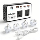 200w Voltage Converter  Us To Europe Travel Adapter  4 Usb Ports  2 Ac Outlets 