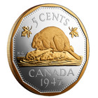          Canada Silver Beaver  12-sided 5 Cents Coin  The 1947 Maple Leaf Mark  2023