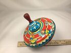 Vintage Spinning Top Ohio Art Tin Toy Litho Cute Cowboy Cowgirl Usa Made Works