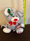 1987 Vintage 12  Fisher Price Puffalump Christmas Mouse W candy Cane Free Ship