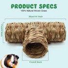 Hamster Grass Tunnel Toy  Guinea Pig Grass Tunnel  4-way Hideaway