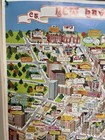  qty  Vintage New Haven Ct Cartoon Pictorial Local Business Map Poster 24x36 