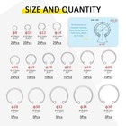 Hilitchi 200pcs 15sizes 304 Stainless Steel Internal Snap Ring Circlip Snap Reta