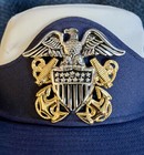 Vintage U s  Navy Woman   s Ladys Officer s Service Uniform Cap Hat Waves Size 21