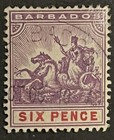 Travelstamps  Barbados Stamps Scott  76 Sg 111 - 6 Pence Used Light Cancel