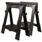 Stanley 31 In Folding Sawhorse  2 Pack  Portable Sturdy Saw Horse Tray Stand Set