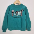 Vtg Kids Sweatshirt Pullover Crew Vermont Cow Ski Winter Bum Wraps Hanes Sz 6-8