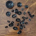 Antique Victorian Style   Vintage Black Glass Faceted Jet Buttons 