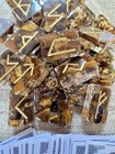 Futhark Handmade Resin Runes Tigers Eye And Gold Leaf  With Rune Meaning Cards 