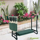 Garden Folding Kneeler Bench Kneeling Soft Eva Pad Seat With Stool Pouch