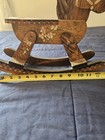 Vintage Handmade Small Wooden Rocking Horse  Floral Design 