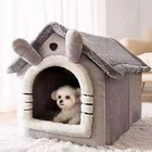 Dog House Kennel Pet Dog Cat Bed For Small Dogs Winter Warm Plush Cat Bed Nest