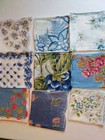 Vintage Lot Of Floral Handkerchiefs  Lot Of 9  Shades Of Blue