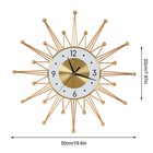 50cm Retro Metal Art Sunburst Clock Mid Century Modern Wall Vintage Clock Decor