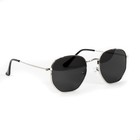 Vintage Dark Black Tint Elegant Silver Frame Retro Summer Shades Sunglasses