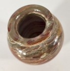 Mini Onyx Stone Vase Brown   Amber Hand-carved Alabaster Look 3    Decorative Vtg