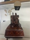 Vintage 1984 Busch Beer Lighted Clock Western Horses Sign Cash Register Topper