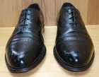 Men s 11 D Florsheim Black Leather Cap Toe Brogue Oxford Vintage Dress Shoes
