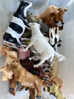 Plastic Farm Animal Figurines Lot - Cows  Horses  Sheep   Pigs 29 Items