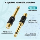 2 Pack Rca Female To 1 4 6 35mm Ts Mono Male Adapter Gold-plated Audio Plug Usa