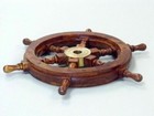 Brass Wooden Ship Wheel Pirate Boat Nautical Decorative Antique 18  Ship Wheel