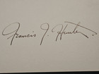 Francis Hunter Tennis Player And Promoter Signed 3x5 Index Card