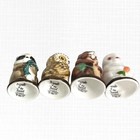 Vtg Friends Of Forest Porcelain Thimble Lot Owl Rabbit Beaver Raccoon Ceramic