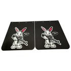 24 x24  Semi Truck Trailer Mud Flaps Pair 1 8  Polymer Bunny Cartoon Design