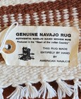 Antique Native American Navajo Hand Woven  Wool Rug 18 X 36 Inches  Original Tag