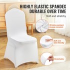 Uimoso 150pcs White Stretch Spandex Folding Chair Cover For Wedding Party Dining
