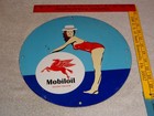 Vintage Mobil Mobiloil  marilyn Monroe 11 3 4  Porcelain Metal Gasoline Oil Sign