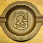 Antique Bronze Uss Henley United States Navy Ship Ashtray Carpe Diem Knight
