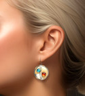Glass Dome Pic Button -- Lovely  stones  Glass   Metals  Jewelry Button  5  25mm