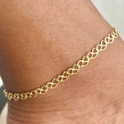 Genuine 18k Gold Filled Heart Link  Anklet  W extension For Women-10  Waterproof