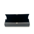 Leather Eyeglass Case Hard Shell Snap Closure Dark Gray Glasses Holder