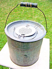 Vintage Minnow Bucket Galvanized Wood Handle Unknown Maker Floating Basket