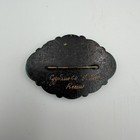 Russian Lacquer Brooch Pin Hand Painted Artist Signed Vintage Floral Jewelry