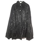 Vintage Velvet Black Cape Goth Avant Garde Opera Formal Rhinestone Button Glam