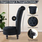 High Back Velvet Tufted Throne Chair With Storage   Nailhead Black