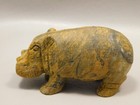 Hippopotamus Figurine Tiger-eye 2 9 Inch Animal Carving Totem  o376