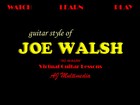 Custom Guitar Lessons  Learn Joe Walsh - Dvd Video