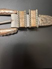 10k Gold Sterling Silver Ranger 4 Pc Belt Buckle Set Western Mexico Engraved Vtg