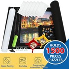 Portable Puzzle Mat Roll Up - With 9 Glue Sheets  Sorting 1500pcs  Black 